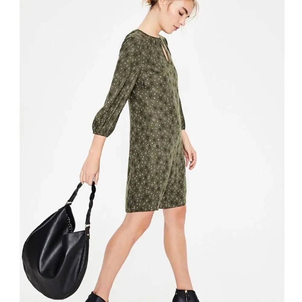 Boden Vanessa Dress Khaki Sketchy Stars Dress Size 8R